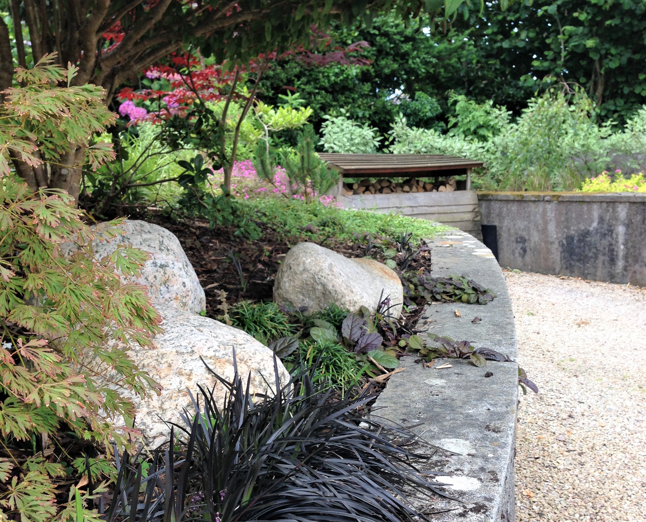 View of memorial garden and wild flowers